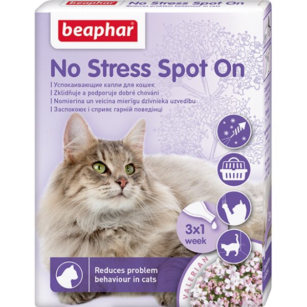 Nomierinošs līdzeklis kaķiem – Beaphar No Stress spot on cat (3pip.)