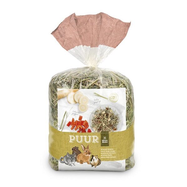 Papildbarība grauzējiem un maziem dzīvniekiem - Witte Molen Puur MEADOW HAY VEGETABLES 500g