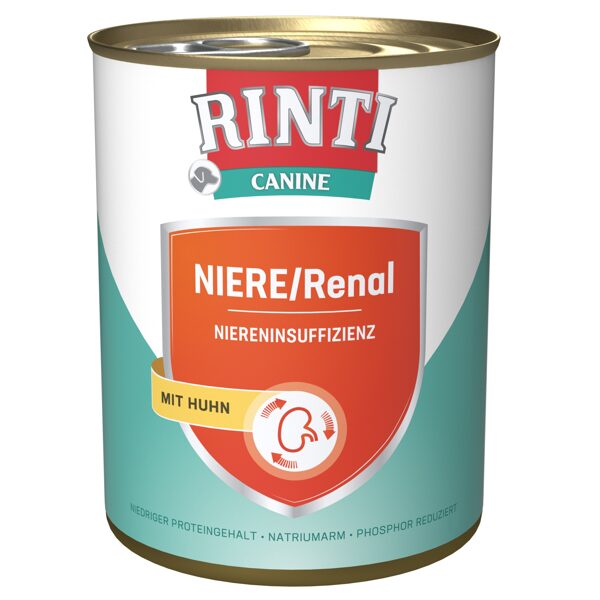 RINTI Canine Nire/Renal Huhn 400g - konservi ar vistas gaļu suņiem nieru darbības atbalstam