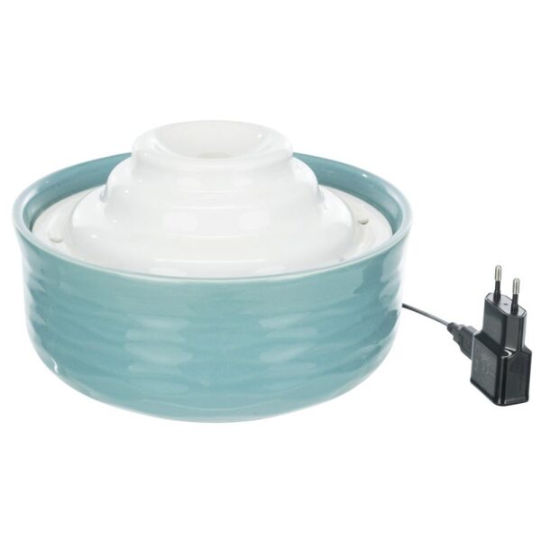 Automātiskā dzirdne dzīvniekiem : Trixie Vital Falls drinking fountain, ceramic, 1.5 l/ø 22 × 13 cm, petrol/white
