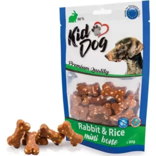 KIDDOG rabbit & rice MINI bones 80 g