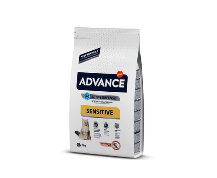 ADVANCE CAT ADULT SALMON SENSITIVE 3 KG - PIEAUGUŠIEM KAĶIEM (LASIS UN RĪSI)
