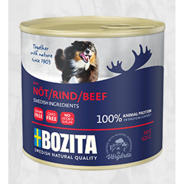 BOZITA Dog Paté Beef, 625g - беззерновой паштет с говядиной для собак