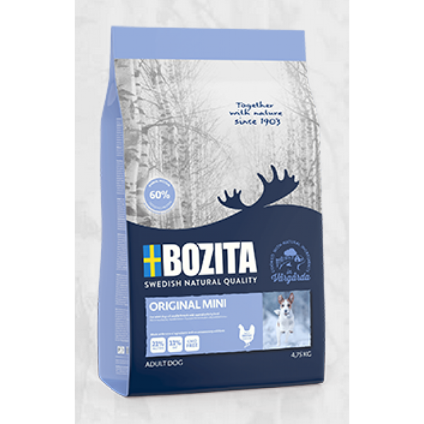 Bozita Original Mini, 4.75kg - sausā barība ar vistu pieaugušiem suņiem