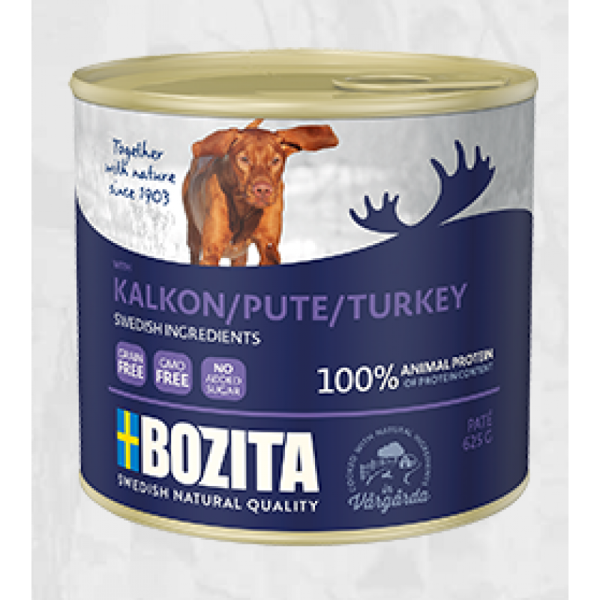 BOZITA Dog Paté Turkey, 625g - беззерновой паштет с индюшкой для собак