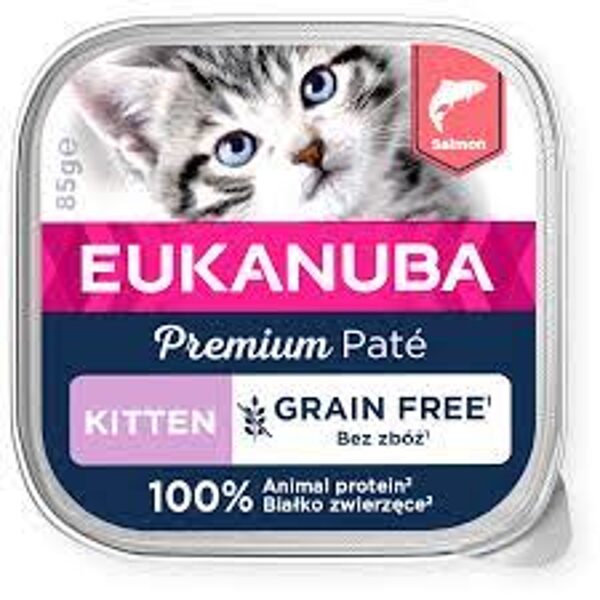 Eukanuba Cat Kitten Salmon pate 85g - Konservēta barība kaķēniem ar lasi