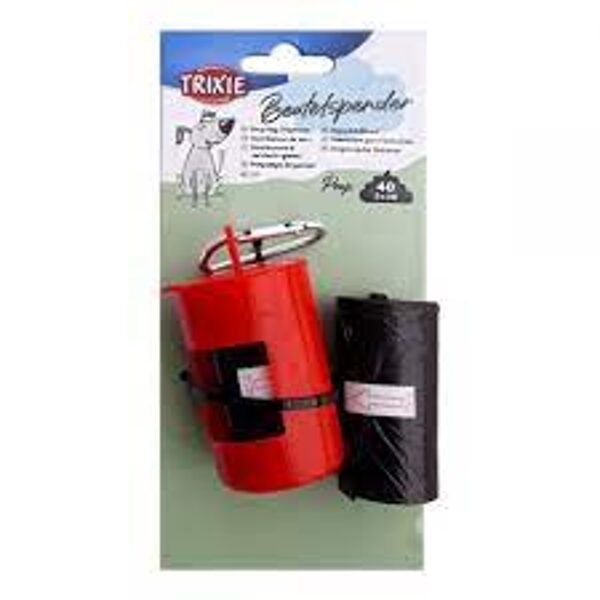 Контейнер с пакетами для уборки за собакой Trixie Dog Dirt Bag Dispenser, Plastic, 2 rolls of 20 bags, M