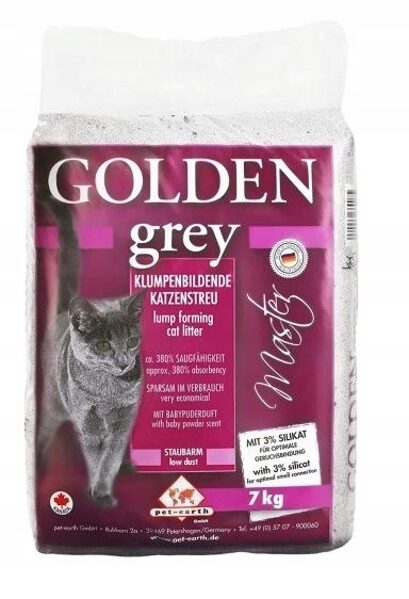 Golden Grey Master 7 kg  - cementējošās  smiltis kaķu tualetēm
