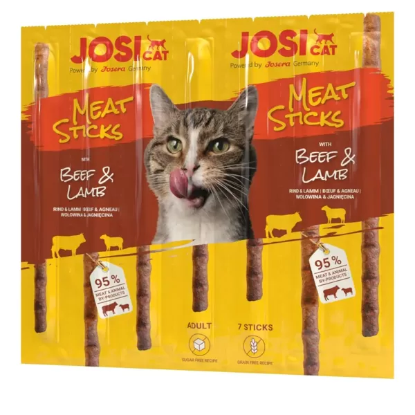 JosiCat Meat Sticks Beef&Lamb 7gab*5g - gardums kaķiem ar liellopu un jēru