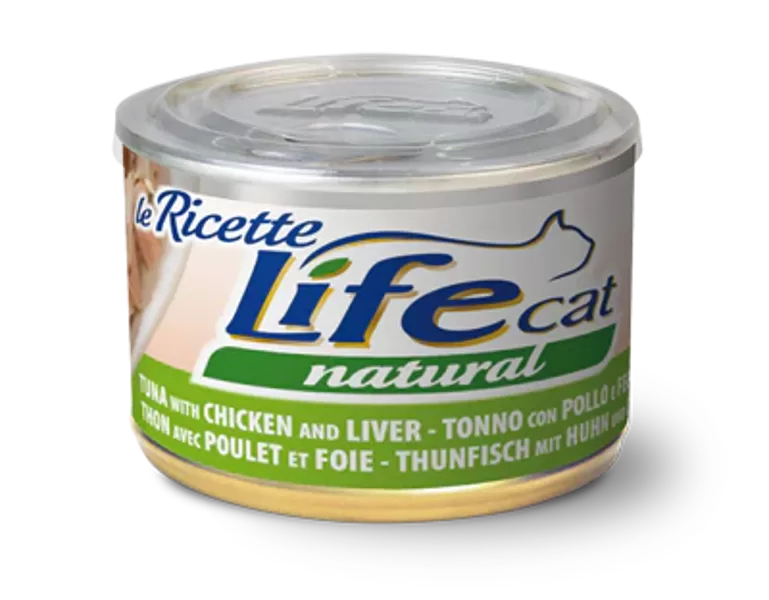 LIFE CAT Natural Tuna with Chicken and Liver, 150g - konservi kaķiem ar tunci, vistu un aknām