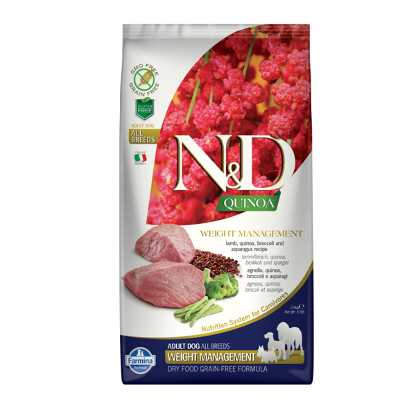 N&D DOG QUINOA LAMB BROCCOLI WEIGHT MANAGEMENT ADULT ALL BREED 7KG 