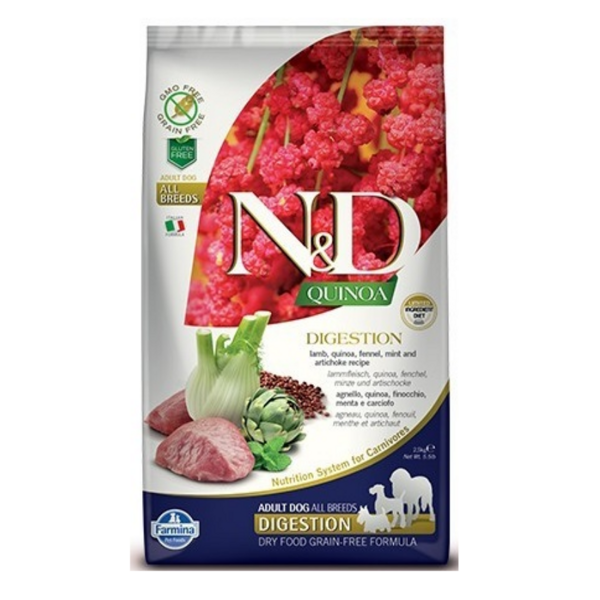N&D DOG QUINOA LAMB FENNEL DIGESTION ALL BREED 2,5KG