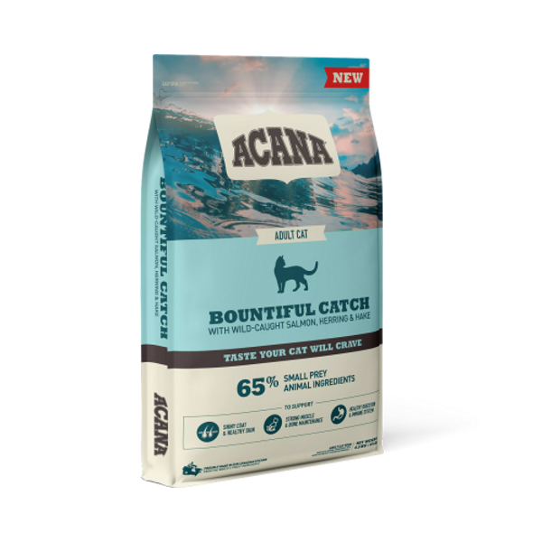 ACANA BOUNTIFUL CATCH 4,5kg - barība  kaķiem AR SAVVAĻĀ  ĶERTU  LASI, SIĻĶI UN HEKU.