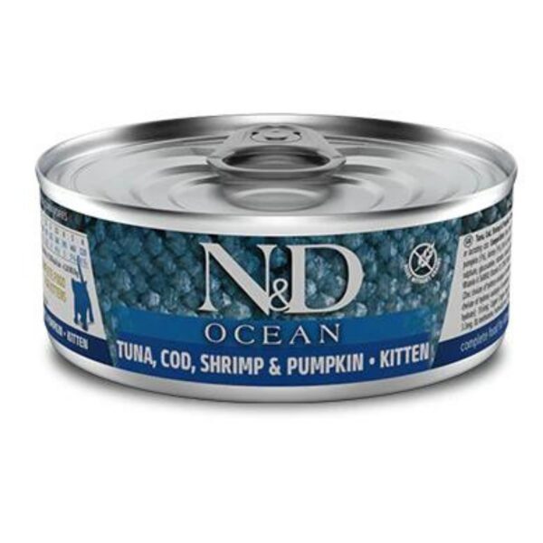N&D CAT OCEAN TUNA COD SHRIMP PUMPKIN KITTEN 70G