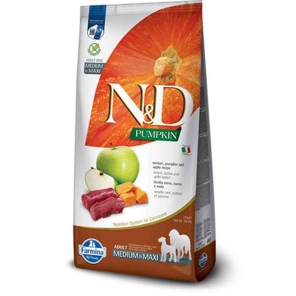 N&D DOG PUMPKIN VENISON APPLE MEDIUM MAXI 12KG
