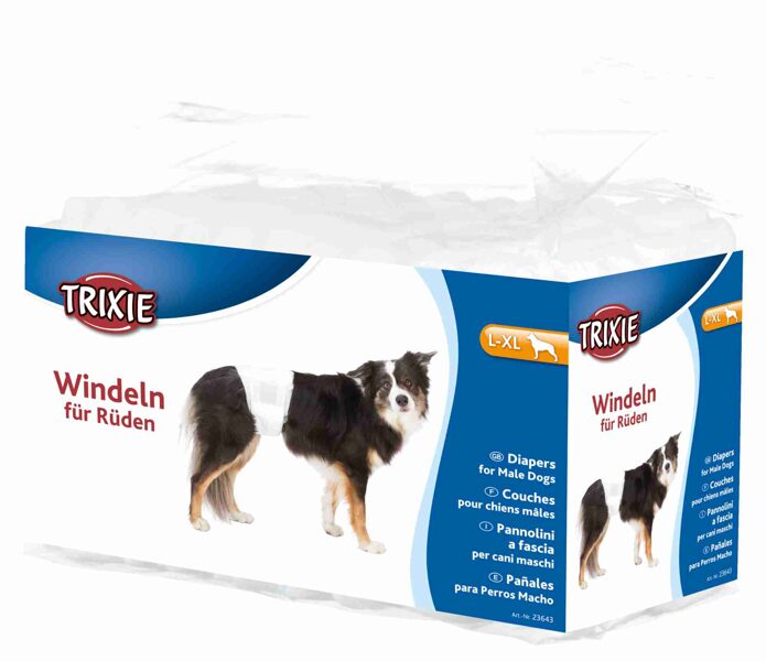 Autiņbiksītes suņiem - Trixie Diapers for male dogs, 12 gabб  S–M