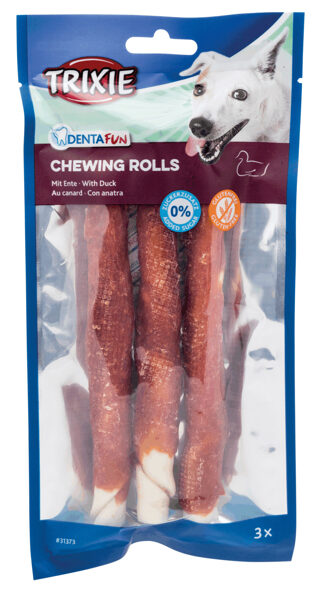 Papildbarība suņiem - Trixie Chewing Rolls with Duck 17cm, 3*140g.