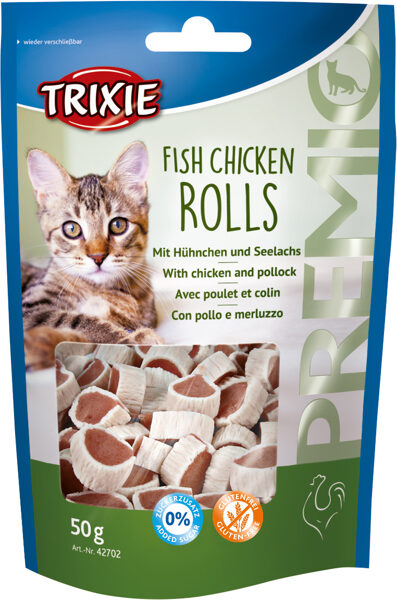Gardums kaķiem - Trixie Premio Rolls with Chicken and Pollock Snack 50g.