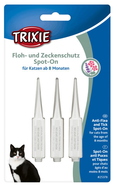 Bio pilieni pret parazītiem kaķiem - Trixie Spot-On flea and tick protection for cats , 3 × 1 ml