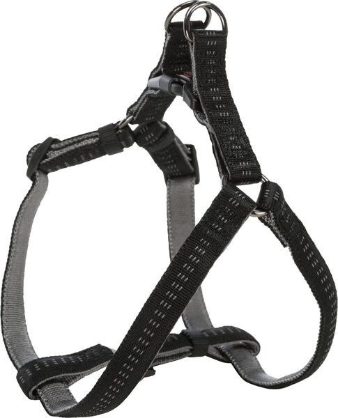 Kakla siksna suņiem- Trixie Softline Elegance One Touch harness, black/graphite M: 50–65 cm/20 mm