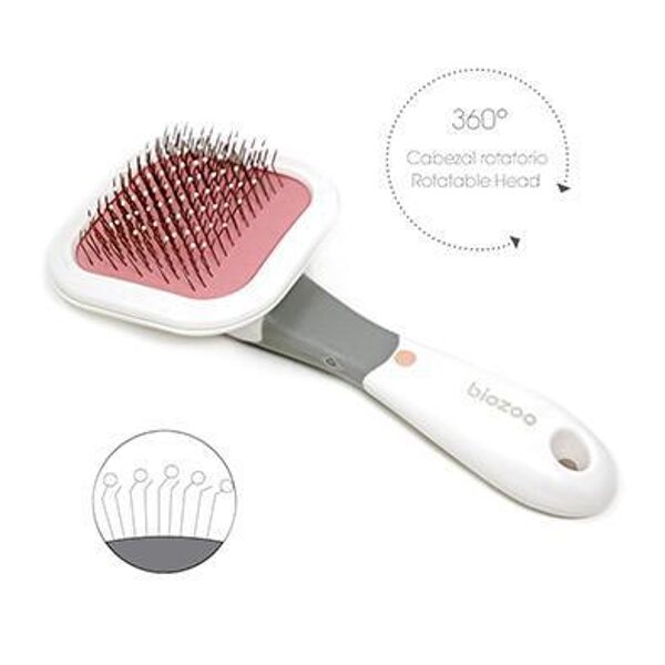 Biozoo Pet Brush with Rotating Head 360º  L,  15 x 10cm - Ķemme dzīvniekiem ar rotējošo galviņu.