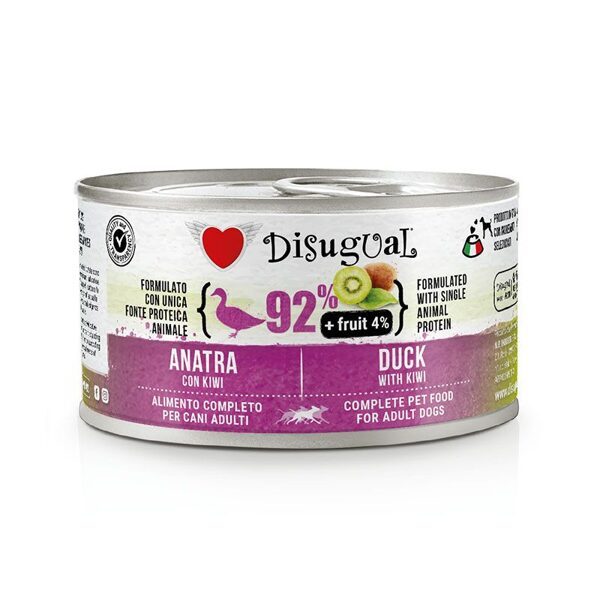 DISUGUAL Dog Duck with Kiwi 150g - монопротеиновые консервы для собак с уткой и киви