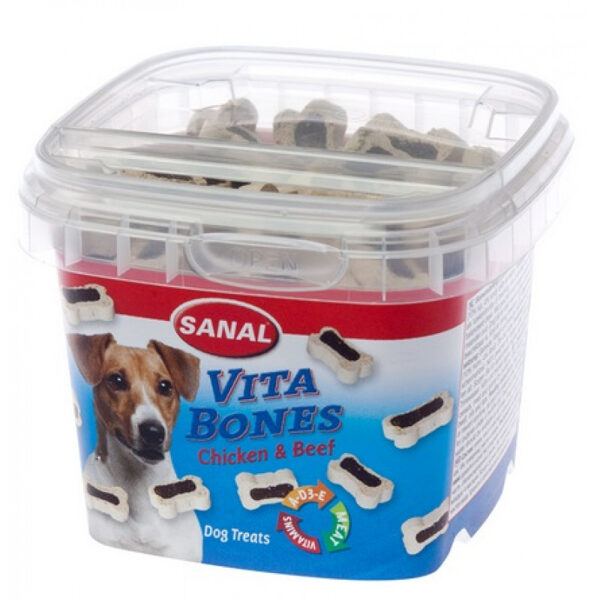 SANAL Vita Bones (2cm), 100g - mīkstie gardumi ar vistu un liellopu