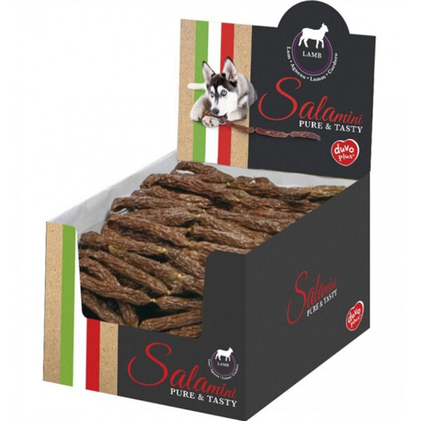 Duvo Plus Salamini Lamb, 250gb  – bezgraudu košļājamie cīsiņi ar jēru.