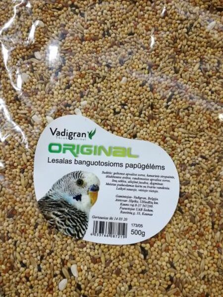 VADIGRAN ORIGINAL viļņainajiem papagaiļiem 500 g
