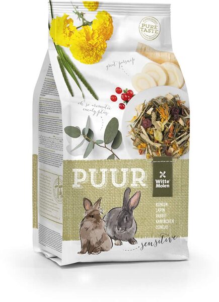 Barība trušiem ar jūtīgu gremošanas sistēmu : Witte Molen Puur RABBIT SENSITIVE 3kg