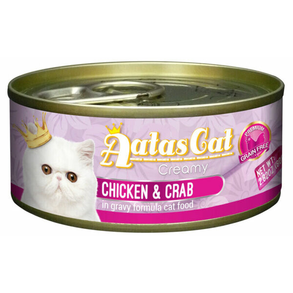 Aatas Cat Creamy Chicken&Crab 80g - konservi kaķiem