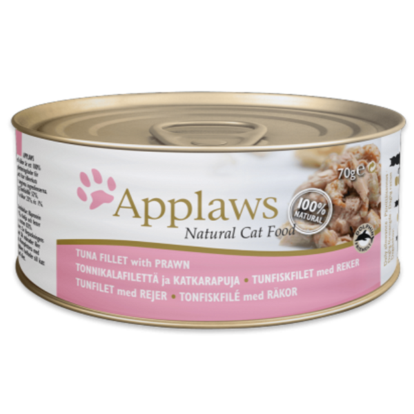 Applaws Cat Tuna Fillet with Prawn 156g - konservi kaķiem ar tunča fileju un garnelēm