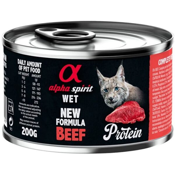 Alpha Spirit beef 6* 200g - konservi kaķiem ar liellopa gaļu 