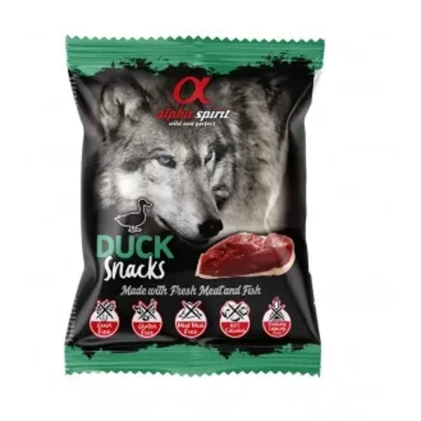 ALPHA SPIRIT DOG SNACKS  with Duck 50g  - gardums suņiem ar pīles gaļu