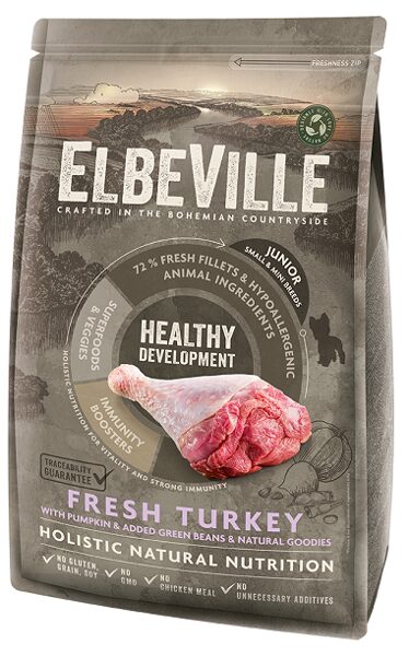 ELBEVILLE Puppy and Junior Mini Fresh Turkey Healthy Development 1,4 kg - корм со свежим мясом индейки для щенков карликовых и мелких пород