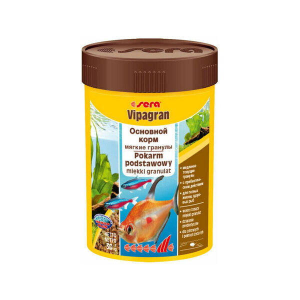 Sera Vipagran, 100 ml - плавающий мягкий гранулированный корм для декоративных рыб