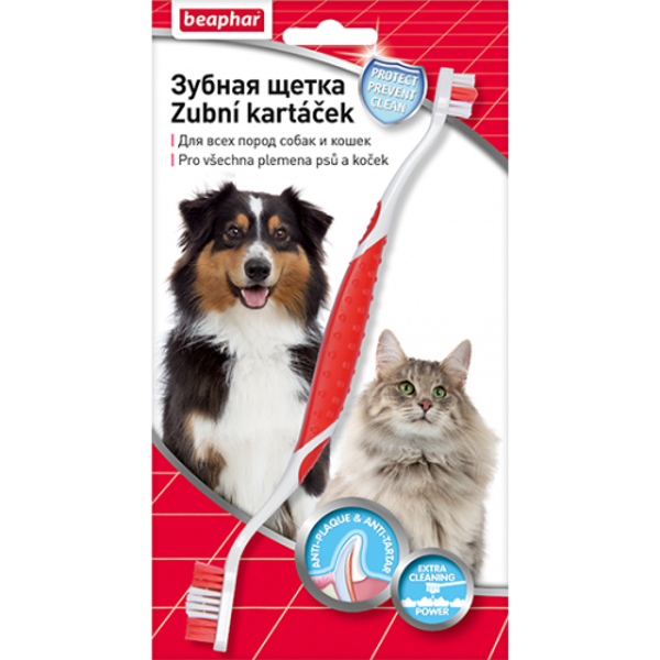 двойная зубная щетка для собак и кошек - Beaphar Toothbrush on blister