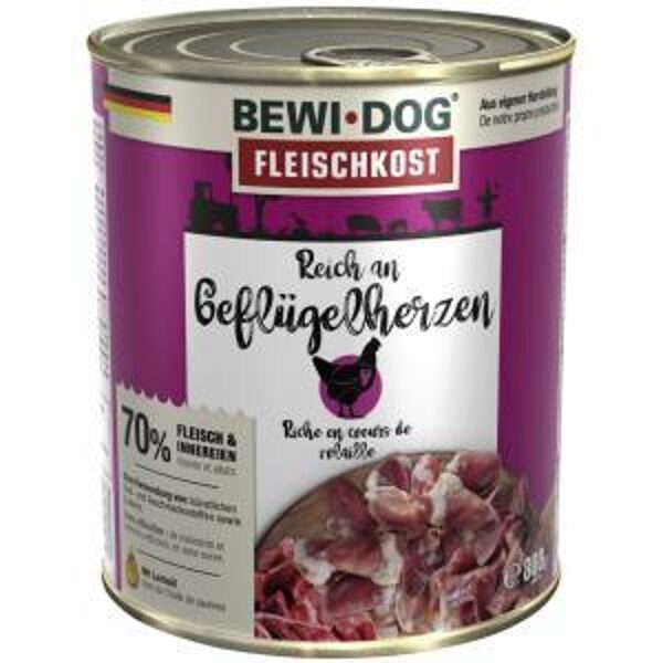 Bewi Dog rich in poultry Hearts 800 g
