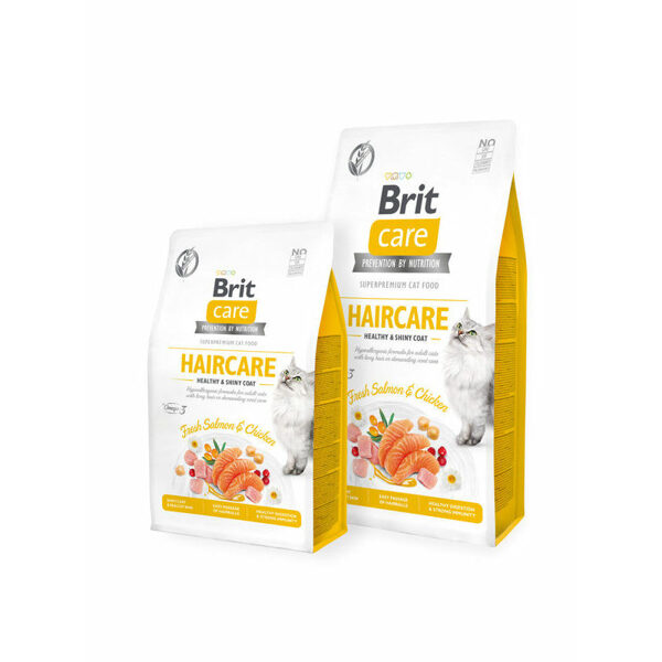 Brit Care Cat GF Haircare Healthy & Shiny Coat 2 kg barība kaķiem