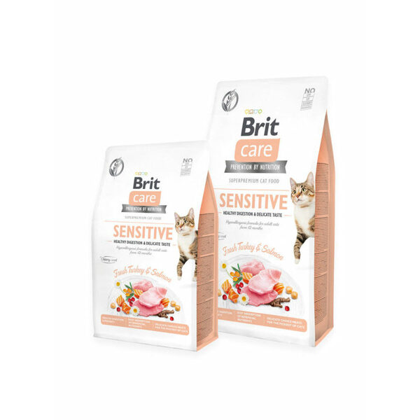 Brit Care Cat GF Sensitive Healthy Digestion & Delicate Taste 2 kg barība kaķiem