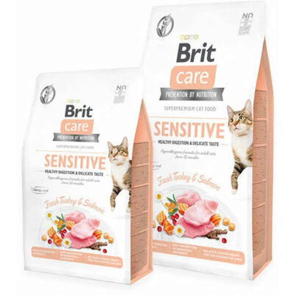 Brit Care Cat GF Sensitive Healthy Digestion & Delicate Taste 7 kg barība kaķiem