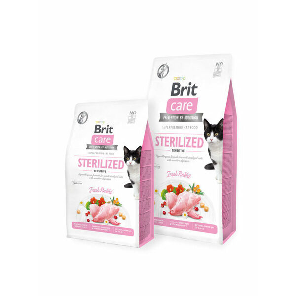 Brit Care Cat GF Sterilized Sensitive (Fresh Rabbit) 0,4 kg barība kaķiem