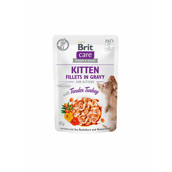 Brit Care Cat Kitten Pouch Fillets in Gravy Turkey 85 g