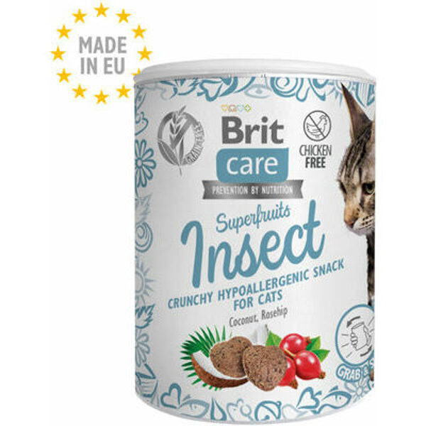 Brit Care Cat Snack Superfruits Insect 100g - papildbarība kaķiem