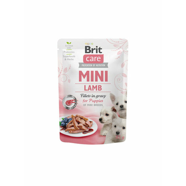 Brit Care Mini wet Puppy Lamb fillets in gravy 85 g mitrā barība suņiem