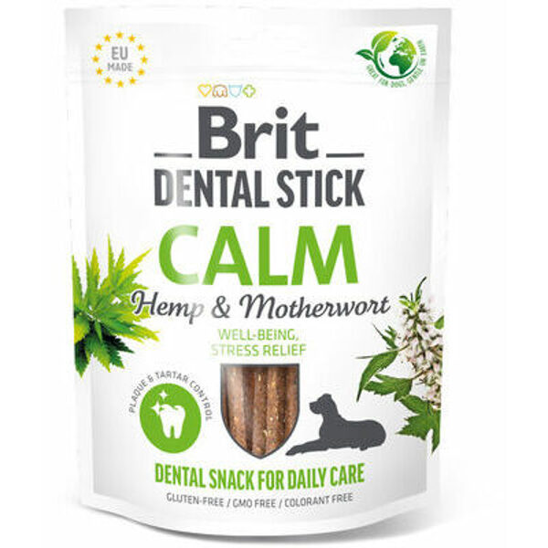 Brit Dental Stick Immuno Calm Hemp&Motherwort 7 gb (251g) - Gardums zobu ikdienas aprūpei