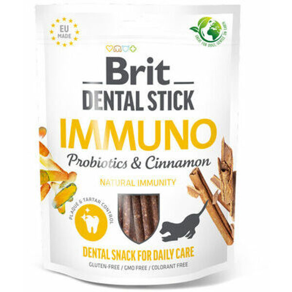 Brit Dental Stick Immuno with Probiotics & Cinnamon 7 gb (251g) - gardums zobu ikdienas aprūpei