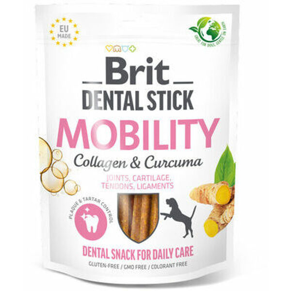Brit Dental Stick Mobility Curcuma&Collagen 7 gb (251g) - gardums zobu ikdienas aprūpei
