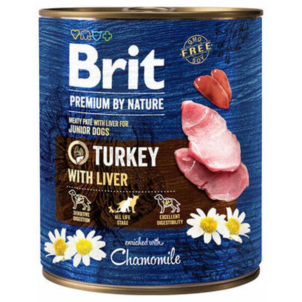 Brit Premium by Nature wet Turkey with Liver 800 g - консервы для собак