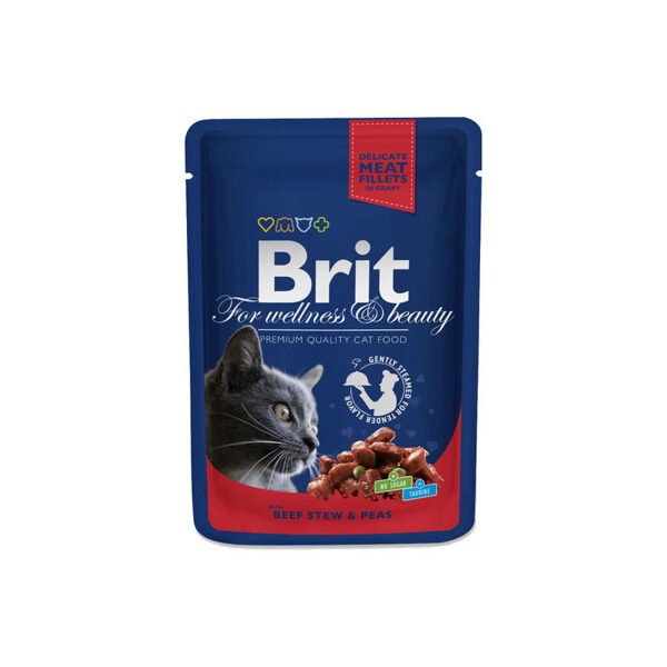 Brit Premium Cat Beef Stew & Peas 100 g konservi kaķiem